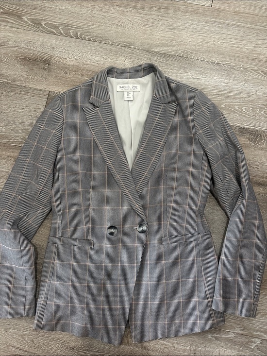 Rachel Zoe Jackets & Blazers - Rachel Zoe Gray Plaid Blazer with Purple Windowpane Accents